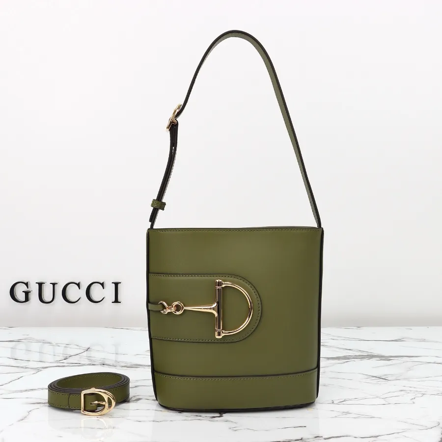 GUCCI 73 스몰 버킷백 27.5cm 카키 #833665 .JPG